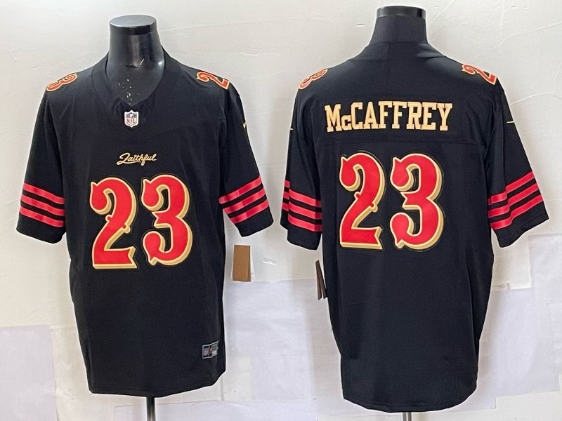 Men Nike San Francisco 49ers 23 Mccaffrey black 5th generation Limited NFL 2025 Jersey 0061
